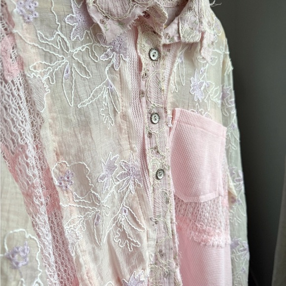POL Pink Floral Embroidered Blouse - Picture 5 of 6
